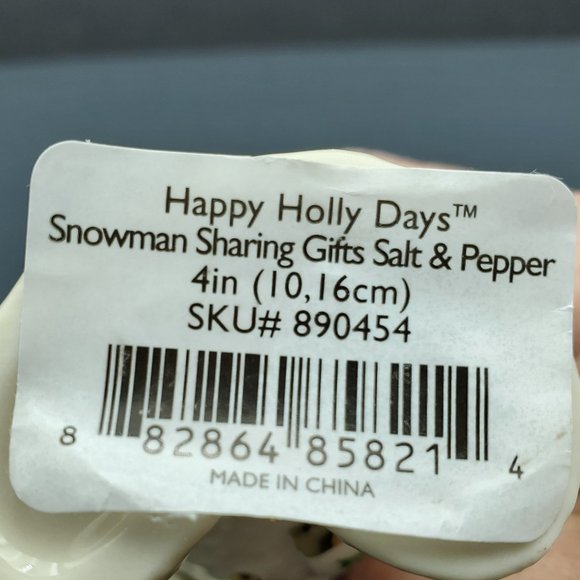 Lenox Happy Holly Days Snowman Sharing Gifts Salt Pepper Shakers Snowmen - Picture 11 of 11